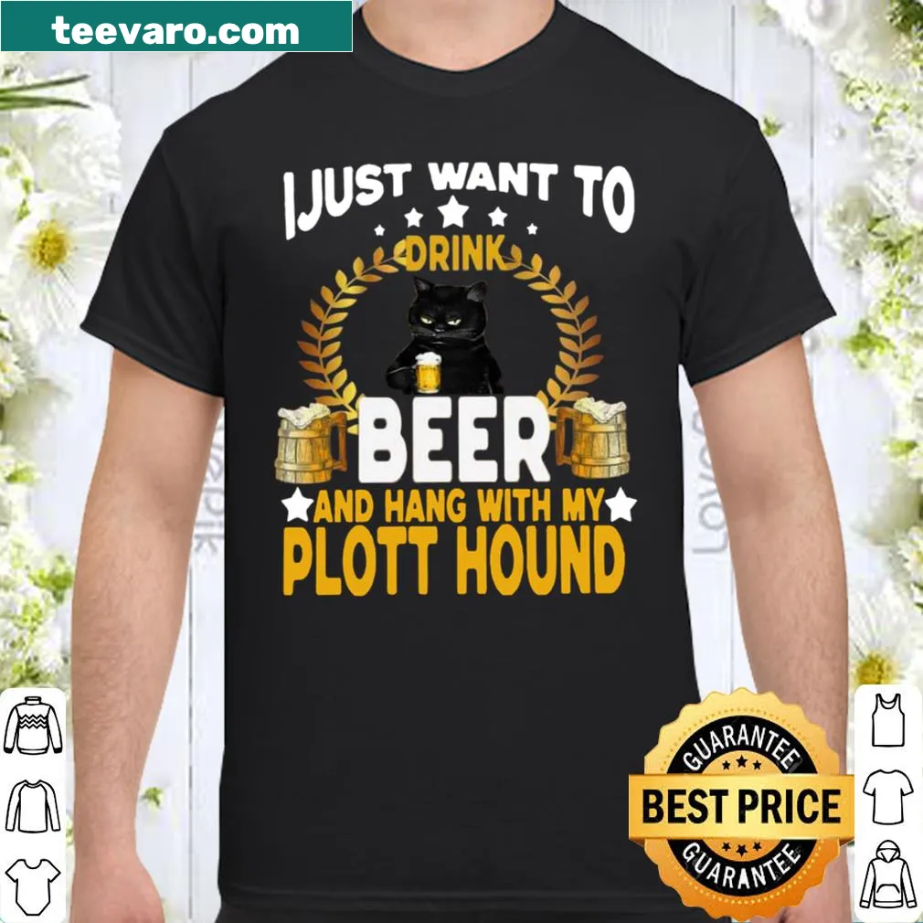 Humorous shirt with a Plott Hound and beer theme