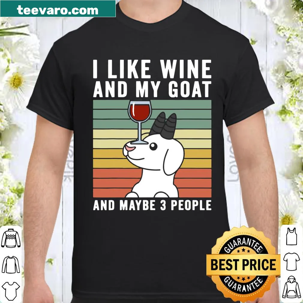 Retro goat shirt design with the text about wine