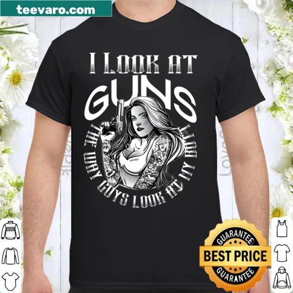 Funny shirt with humorous saying about guns