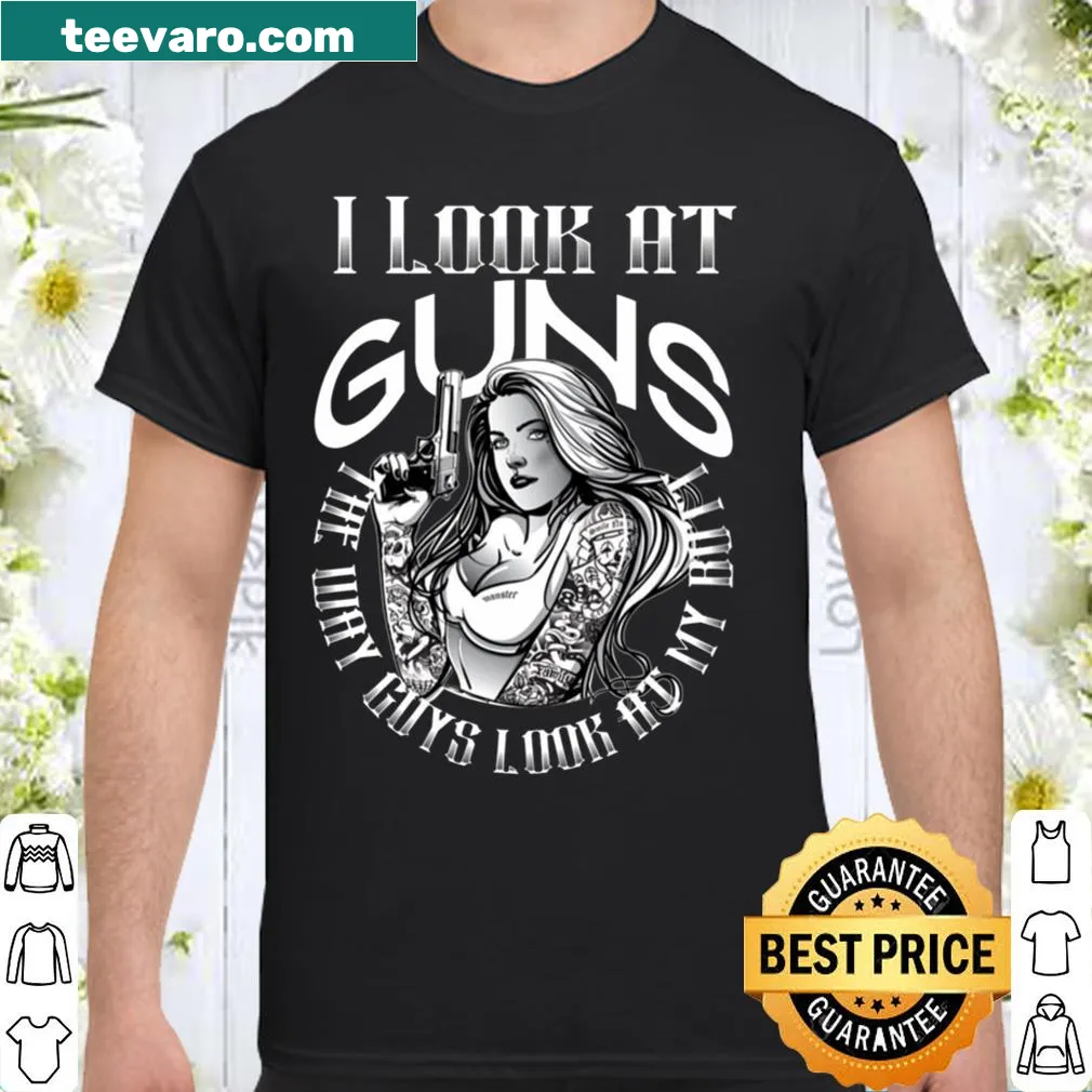 Funny shirt with humorous saying about guns