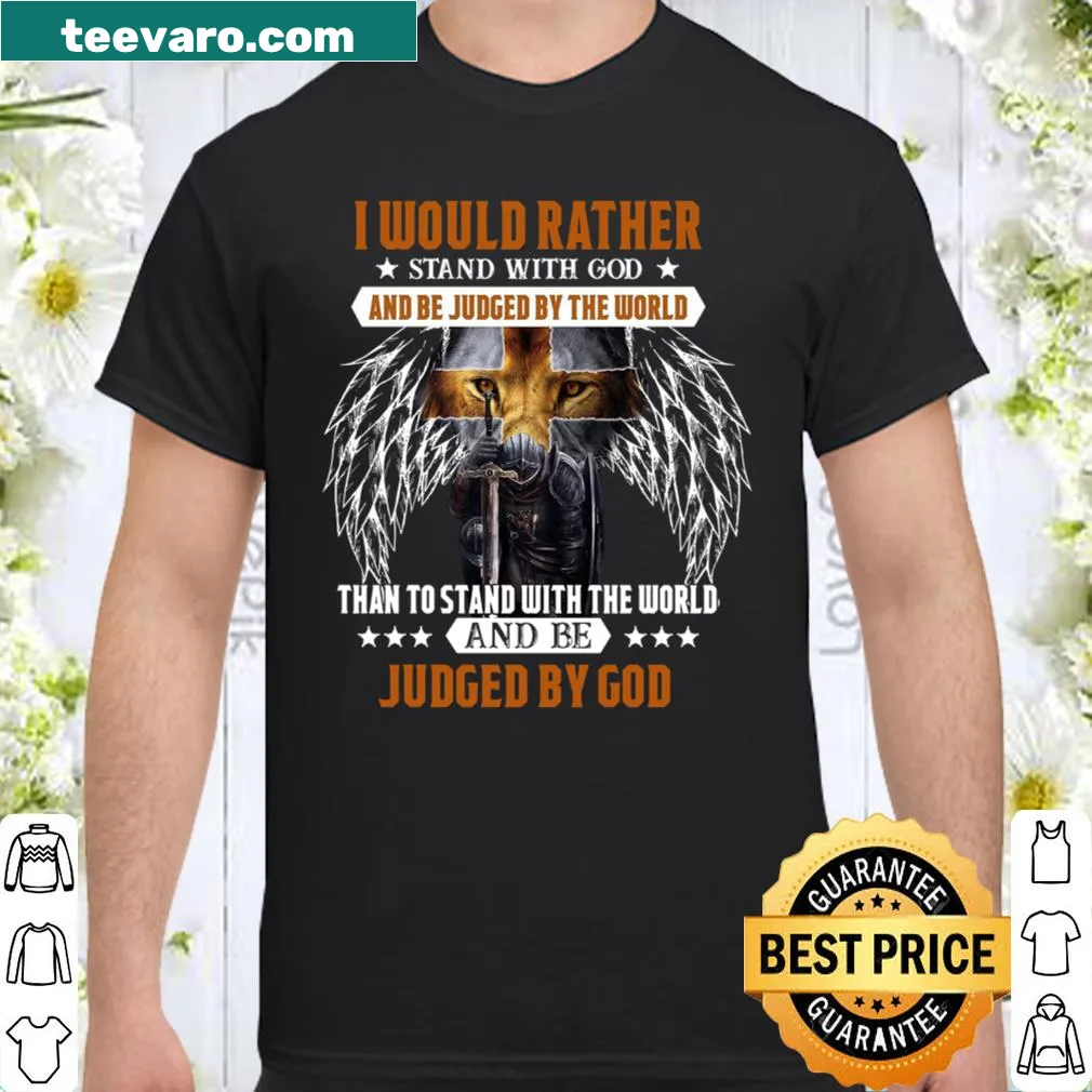 Inspirational shirt featuring text about faith and judgment