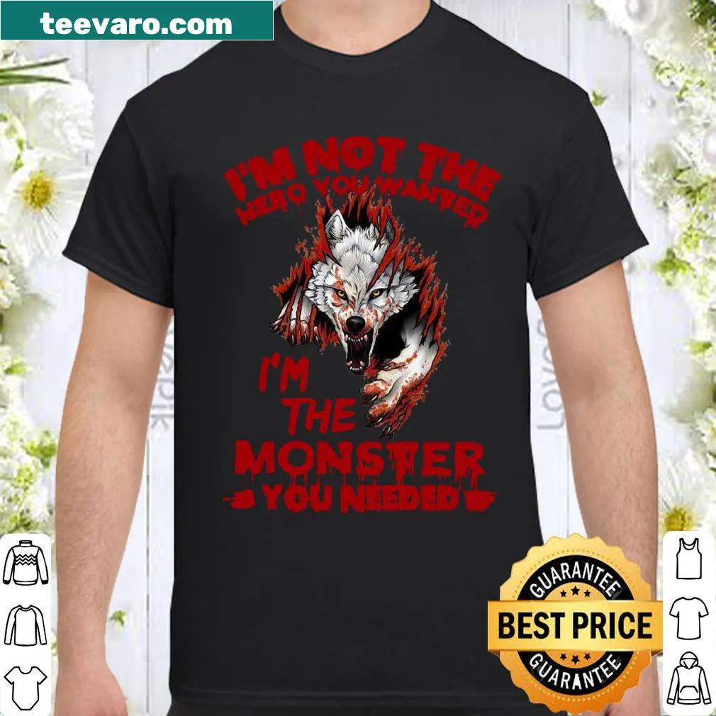 Edgy shirt with a bold statement about heroes and monsters