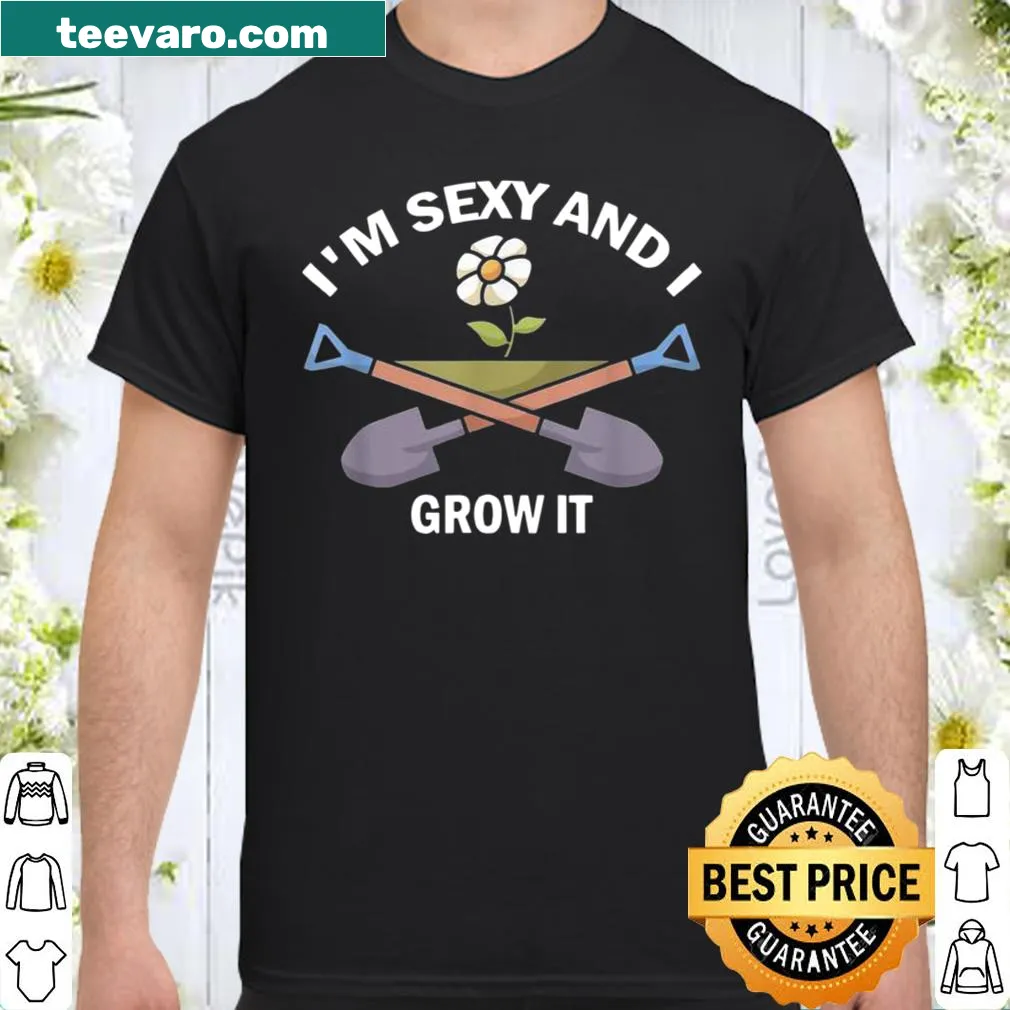 Humorous gardening shirt with floral theme