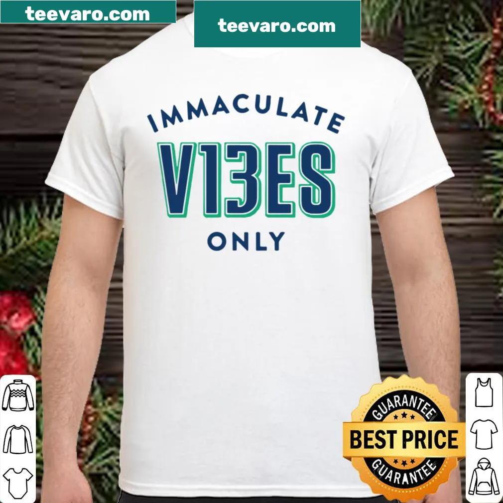 Minimalist shirt featuring the phrase Immaculate V13ES in modern typography.