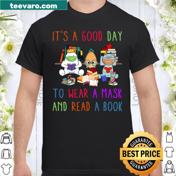 Shirt promoting wearing a mask and reading a book