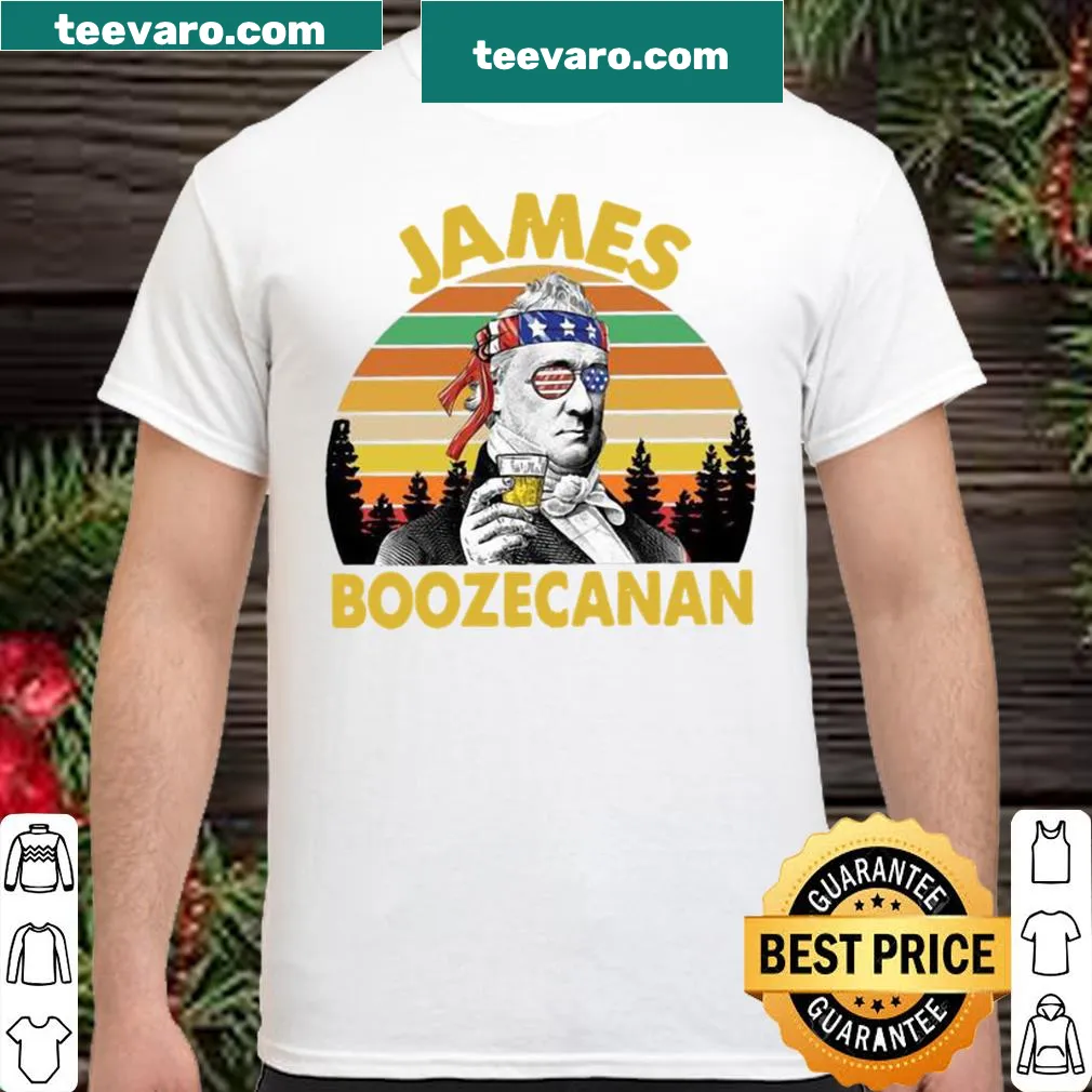Fourth of July shirt featuring James Buchanan Beer illustration