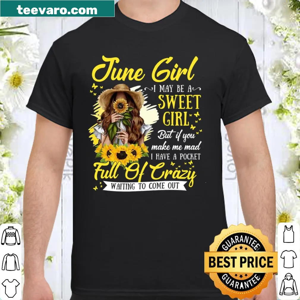 Cute birthday shirt celebrating June girls with sweet graphics.