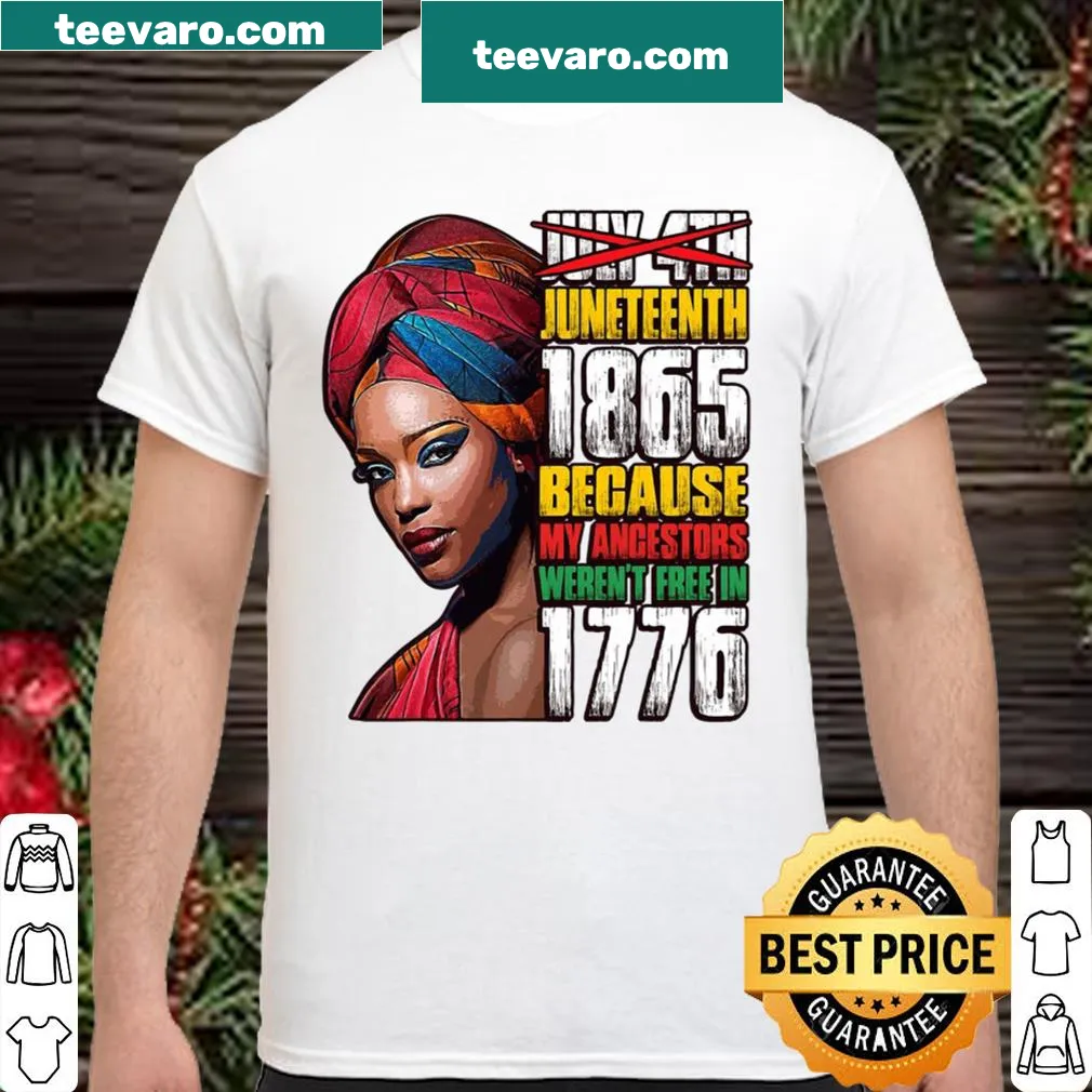 Juneteenth shirt honoring freedom and ancestors — on a women's shirt