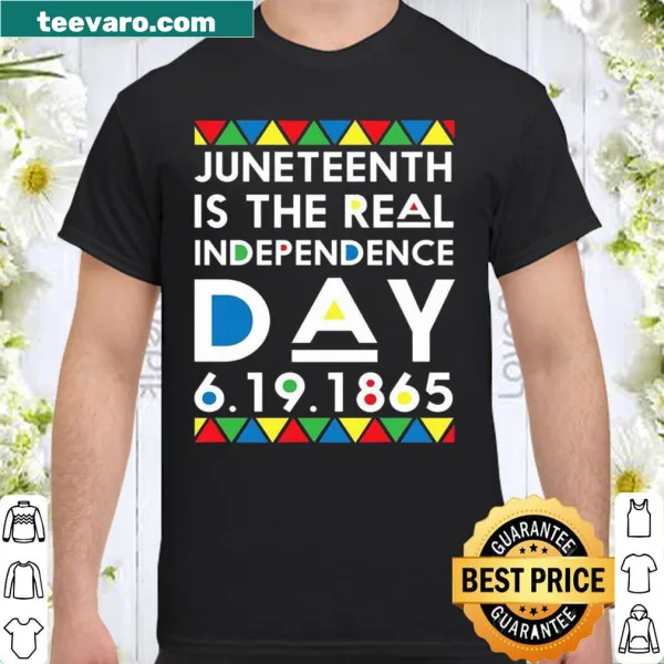 Shirt celebrating Juneteenth with significant date printed