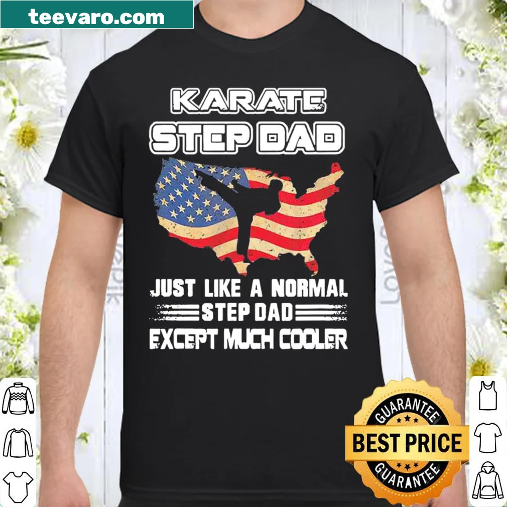 Funny stepdad t-shirt with American flag and humorous text