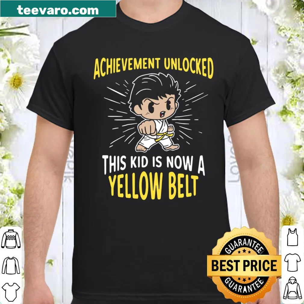 T-shirt for karate students featuring yellow belt award text