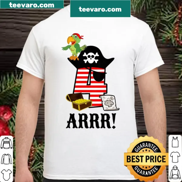 Kids pirate themed birthday shirt with whimsical graphics