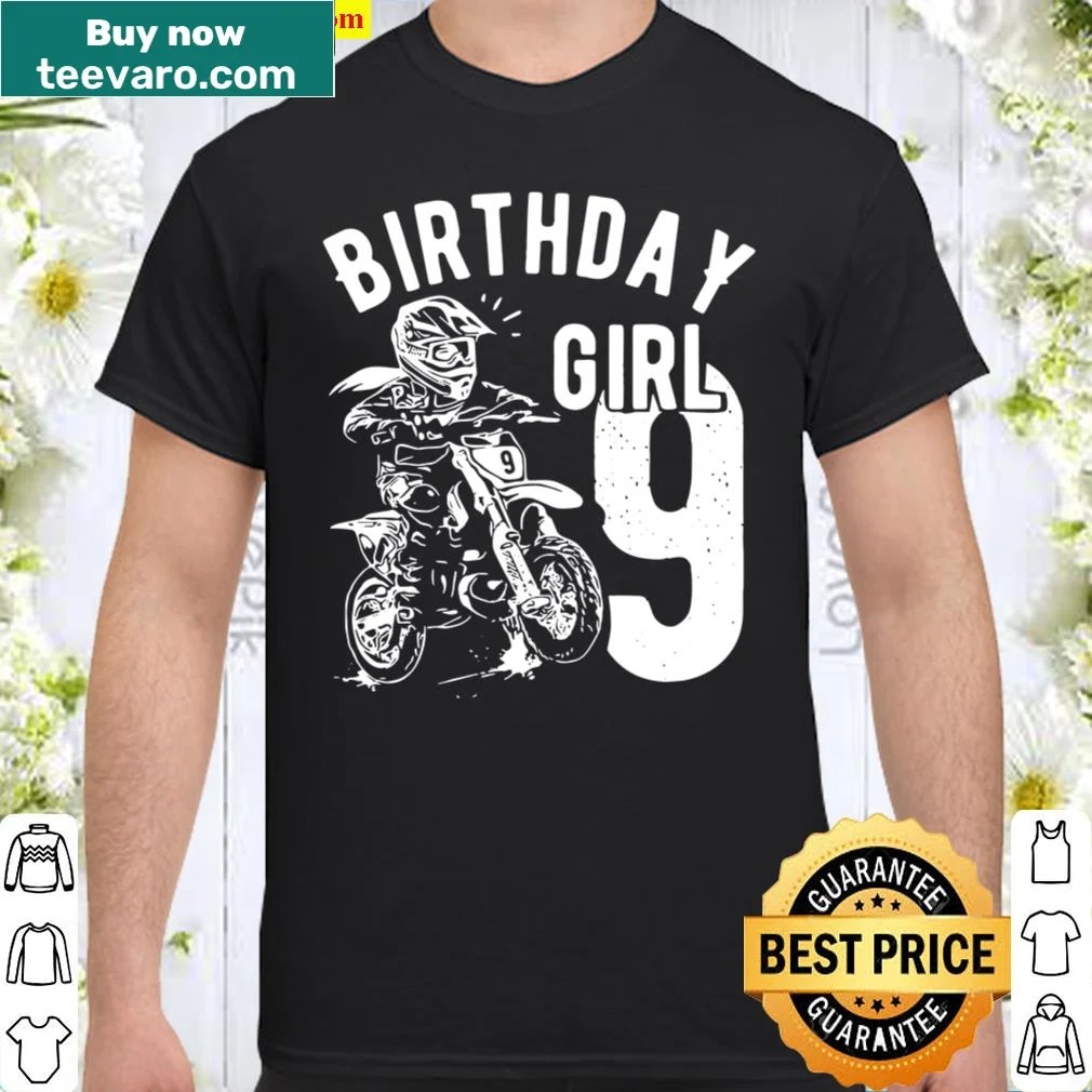 Shirt for 9-year-old featuring a dirt bike and motorcycle graphic.