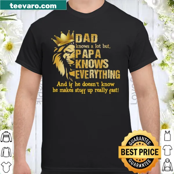 T-shirt celebrating fatherhood with humorous text about dads