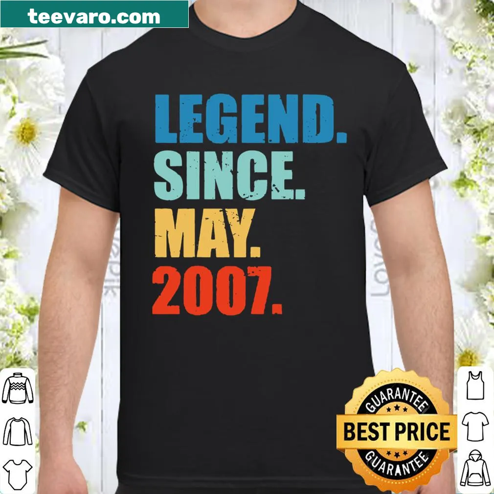 Birthday shirt for 14-year-old featuring legend since May 2007