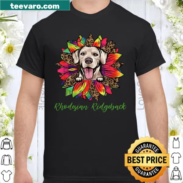 Cute shirt featuring a Rhodesian Ridgeback with sunflowers