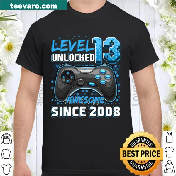 Shirt featuring 'Level 13 Unlocked' for a birthday