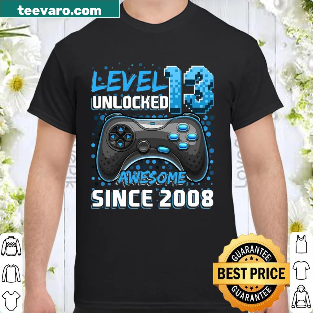 Shirt featuring 'Level 13 Unlocked' for a birthday