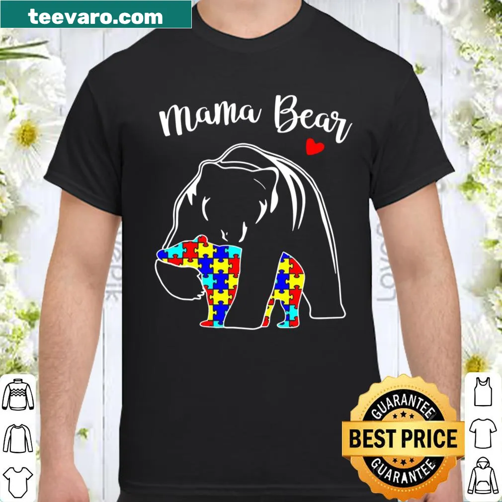 Mama Bear Autism Awareness shirt with tender illustration