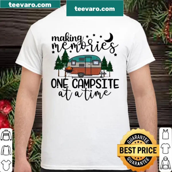 Camping-themed t-shirt with the phrase about making memories