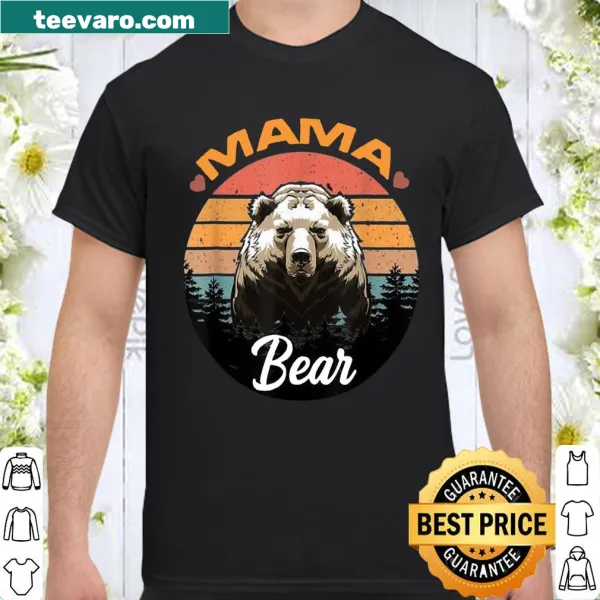 Vintage Mama Bear shirt with retro sunset design