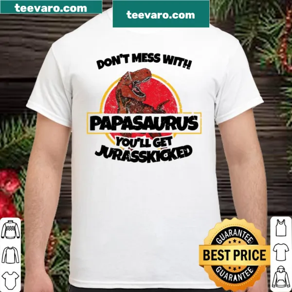Funny shirt with Papasaurus graphic and humorous text
