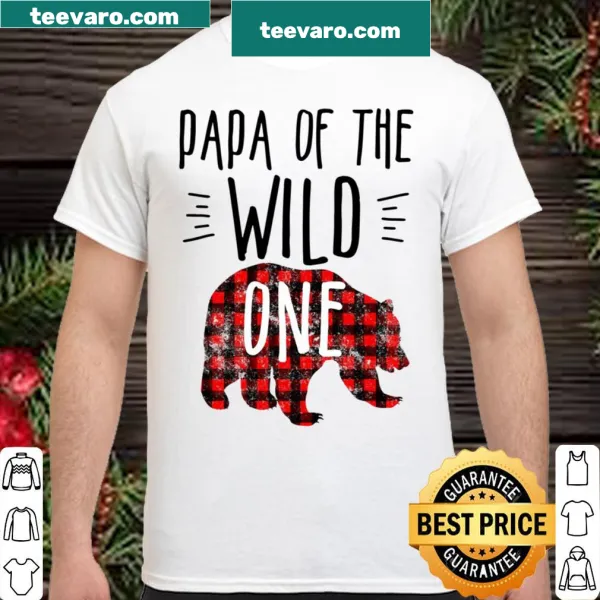 Vintage-style shirt celebrating dads with 'Papa Of The Wild One' text.