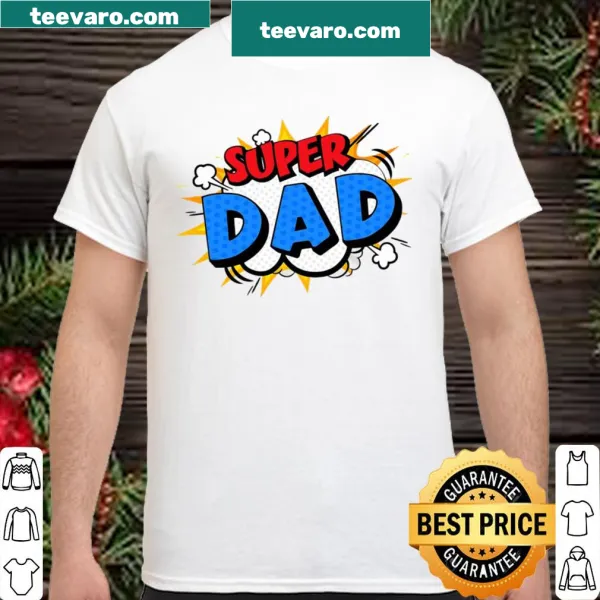 Cartoon-style Super Dad t-shirt with retro comic design