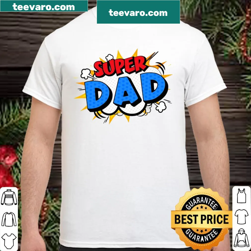 Cartoon-style Super Dad t-shirt with retro comic design
