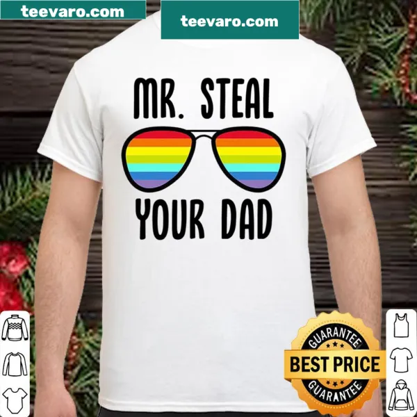 Pride tank top with 'Mr Steal Your Dad' text