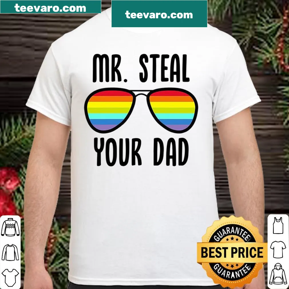 Pride tank top with 'Mr Steal Your Dad' text