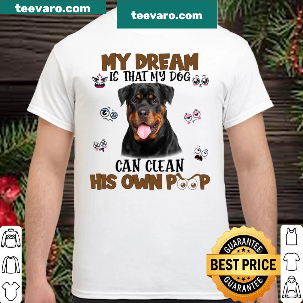 T-shirt featuring the humorous phrase about dog ownership and cleaning.