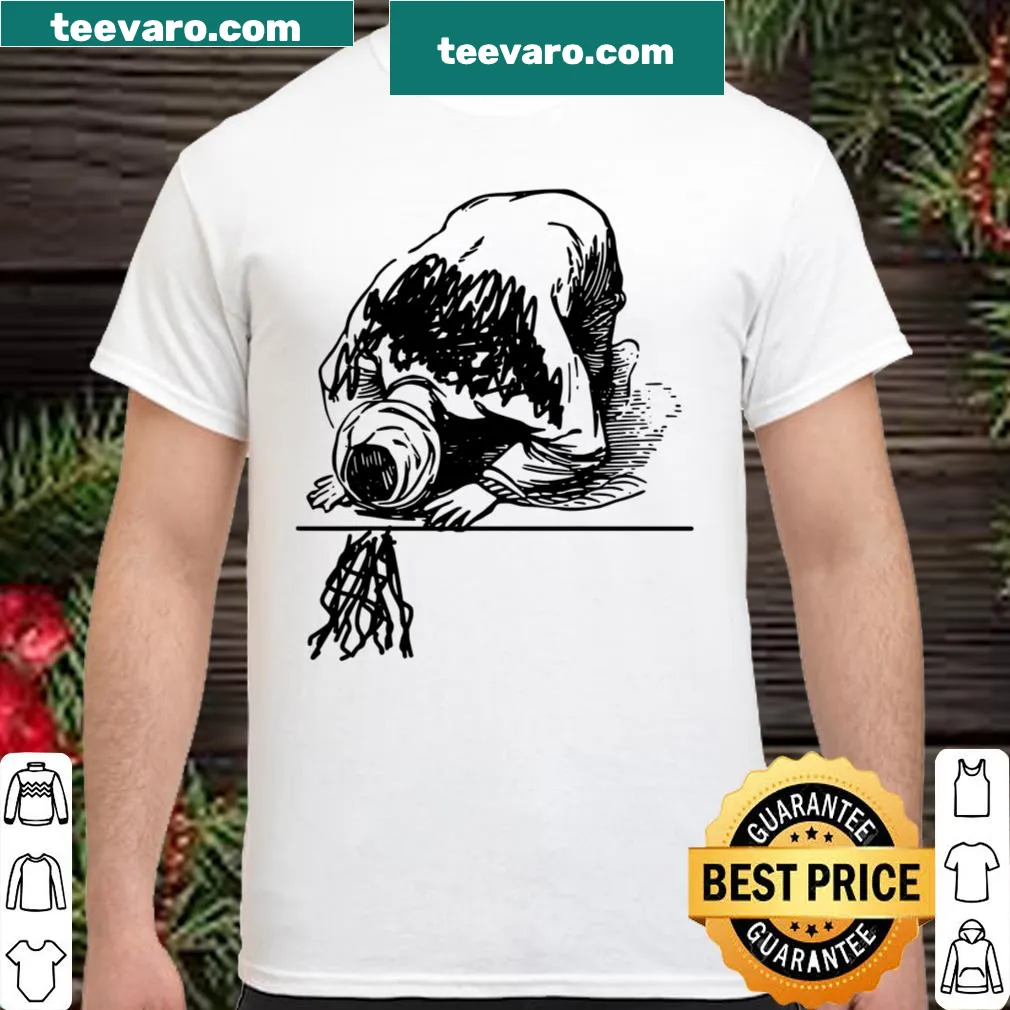 Illustrated shirt featuring symbols of Islamic prayer and faith