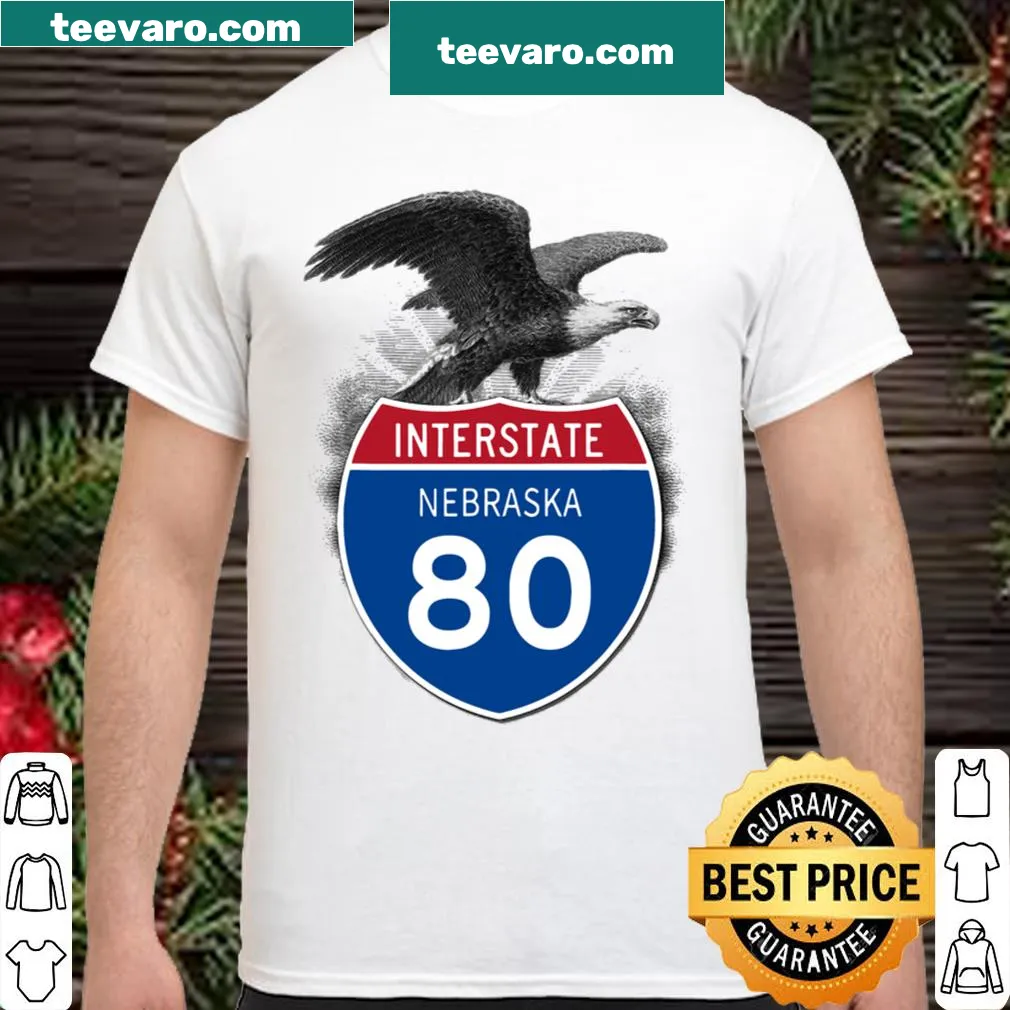 Nebraska I-80 Highway interstate shield t-shirt design