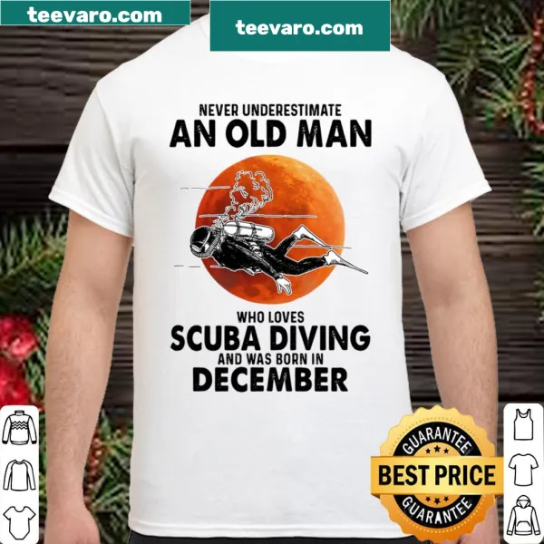 Shirt with typography celebrating December-born scuba divers