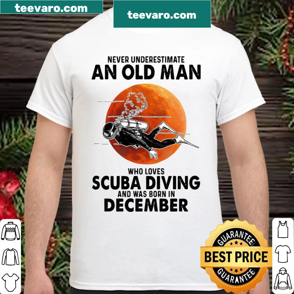 Shirt with typography celebrating December-born scuba divers