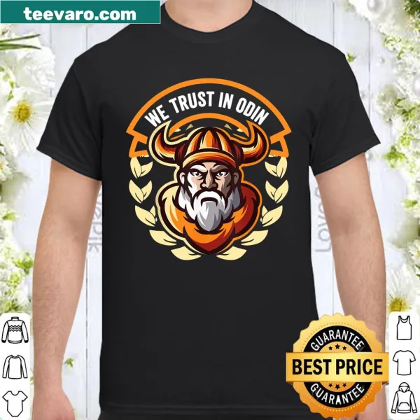 Shirt featuring Norse mythology text about Odin and Valhalla