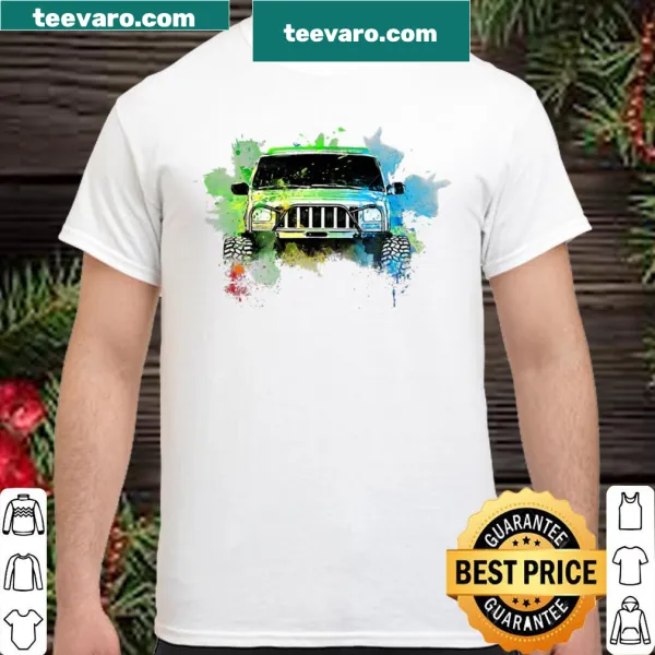 Offroad vehicle illustration celebrating XJ model on a t-shirt.