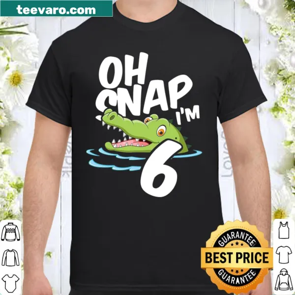 Birthday shirt with alligator design for turning six