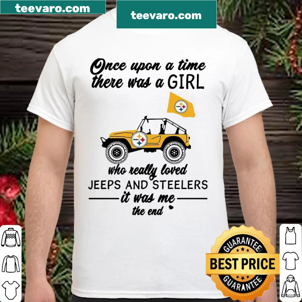 Graphic tee featuring a jeep and Steelers theme with fun text