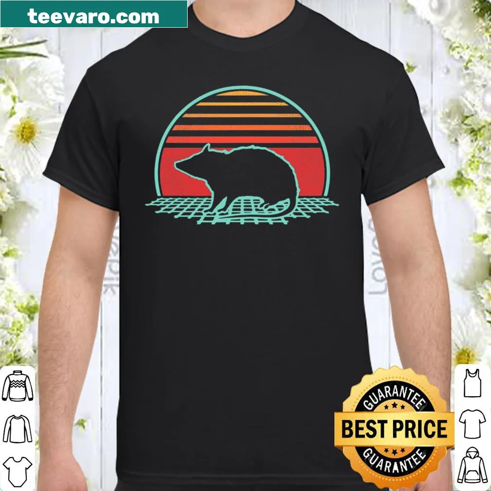 Retro T-shirt featuring an 80's style opossum design