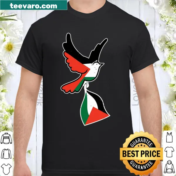 Shirt with Palestinian peace design and message