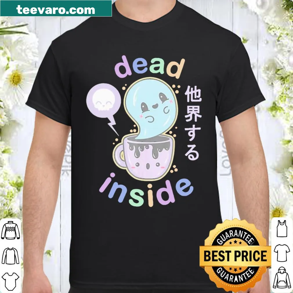 Pastel goth design with a skull and coffee cup