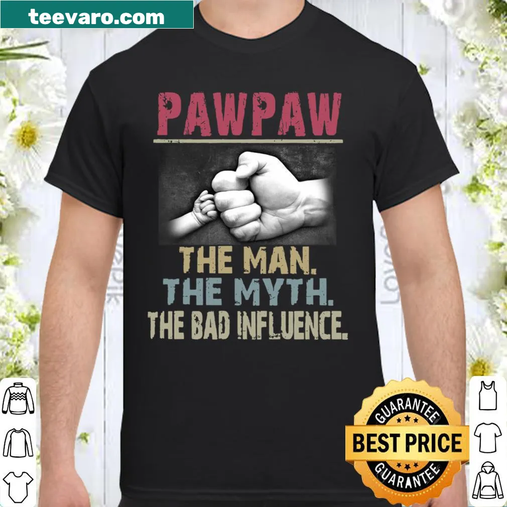 Whimsical shirt celebrating grandpas as legends and bad influences