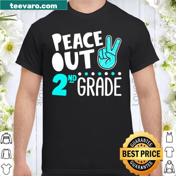 Funny graduation shirt featuring 'Peace Out 2Nd Grade' text