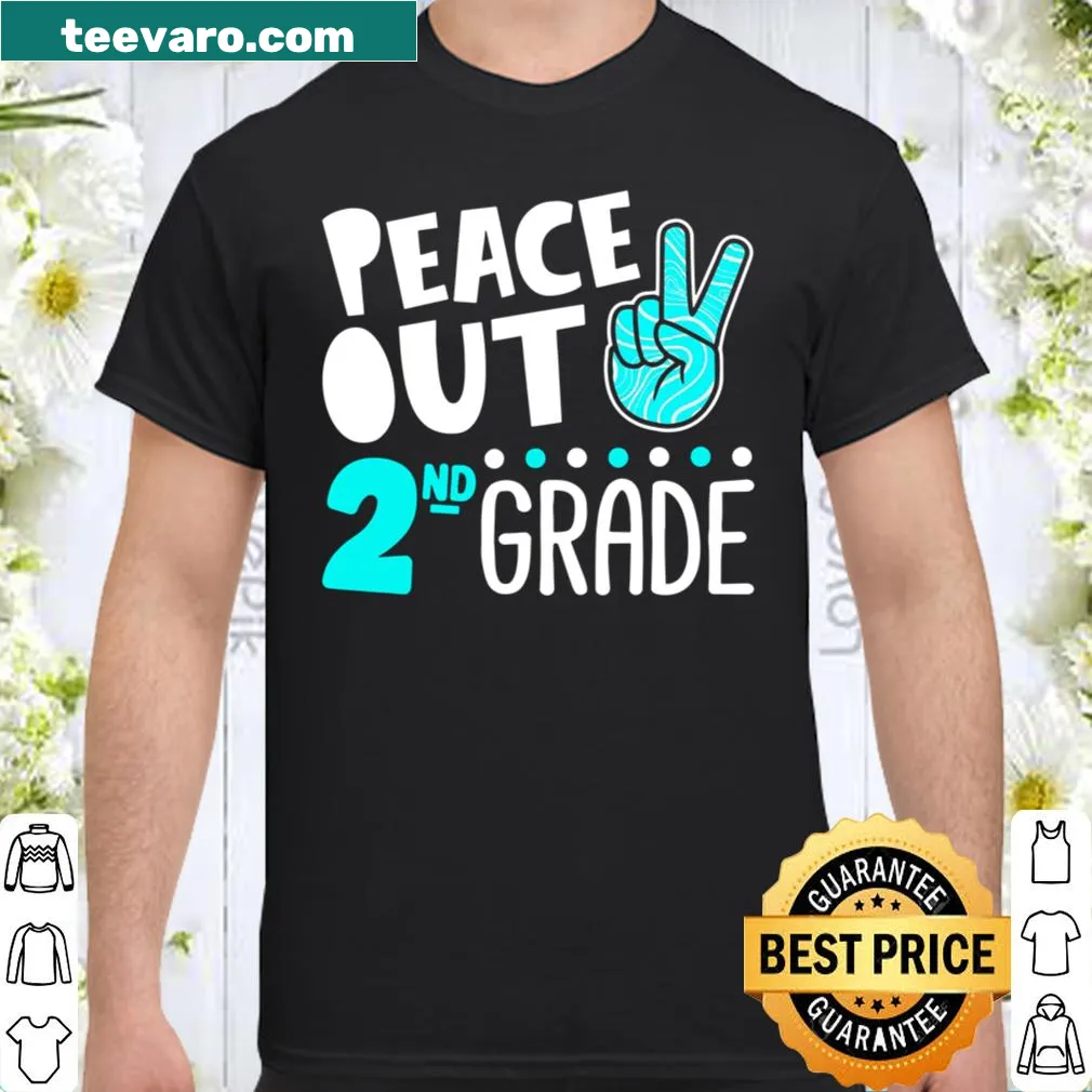 Funny graduation shirt featuring 'Peace Out 2Nd Grade' text