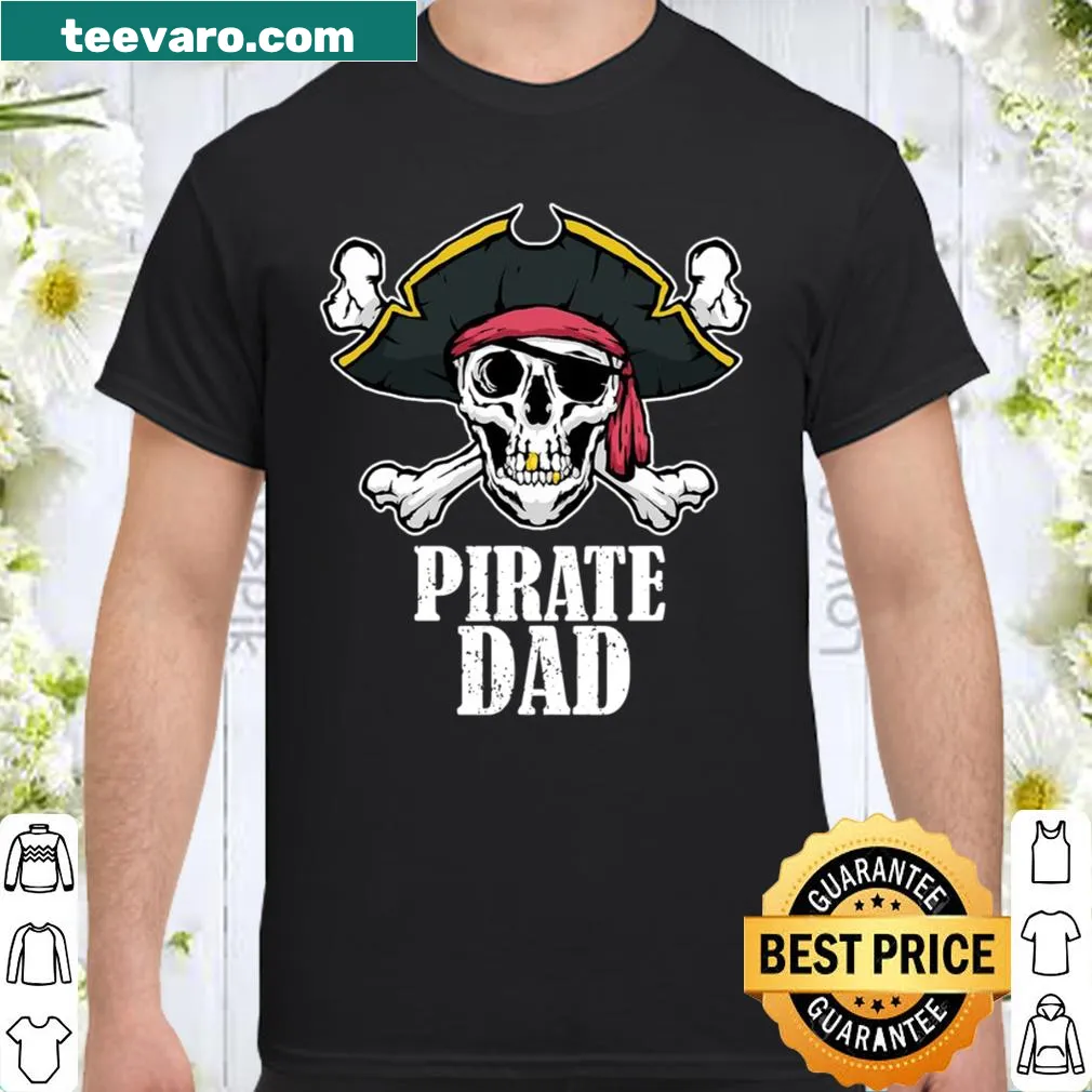 Pirate Dad shirt featuring a Jolly Roger flag design.