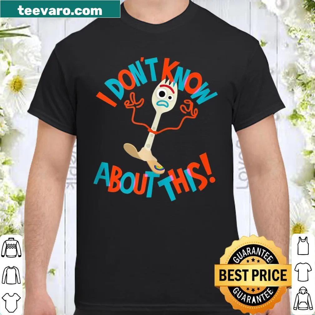 Graphic of Forky from Pixar's Toy Story 4 on a shirt
