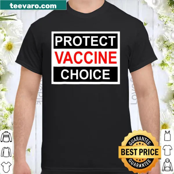 Text design advocating for vaccine choice on a shirt