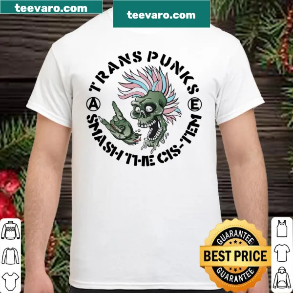 Bold cartoon skull shirt with punk rock theme, addressing social issues